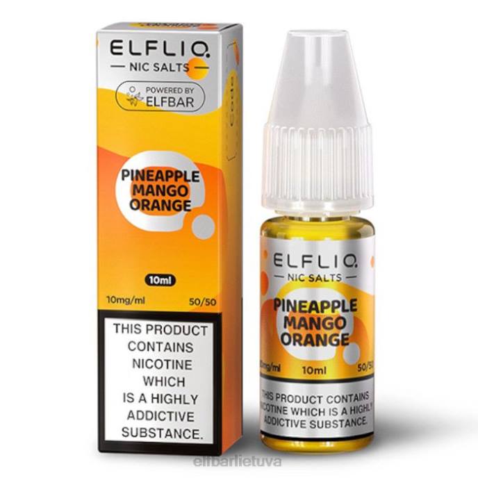 elfbar elfliq nic druskos - ananasų mango apelsinas - 10ml-10 mg/ml 24L2173