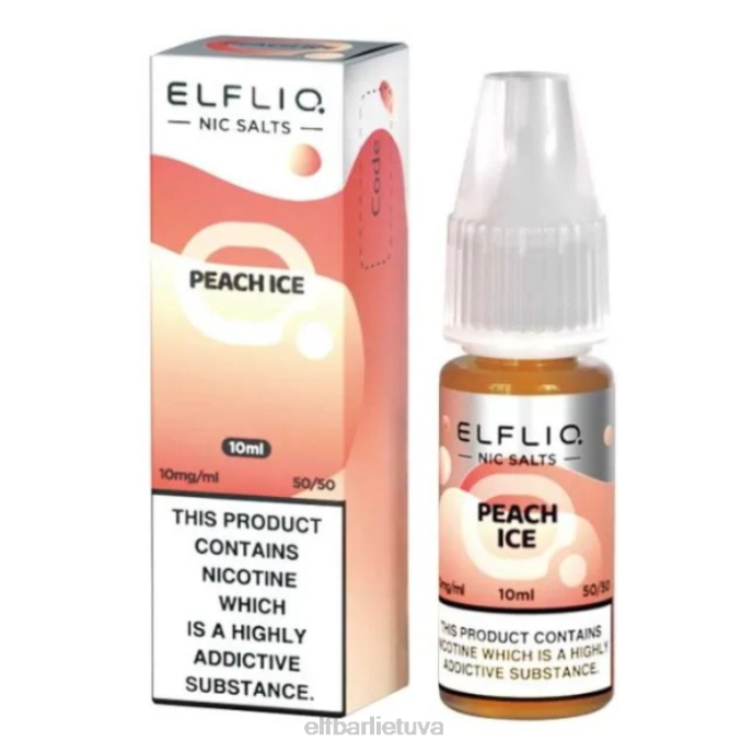 elfbar elfliq nic druskos - persikų ledukai - 10ml-10 mg/ml 24L2185