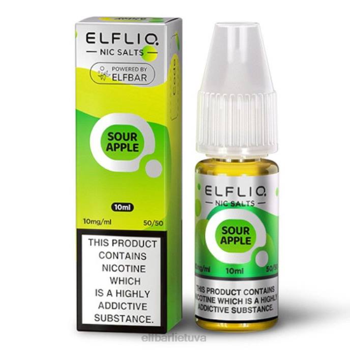 elfbar elfliq nic druskos - rūgštus obuolys - 10ml-10 mg/ml 24L2169