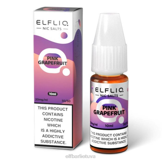 elfbar elfliq rožinės spalvos greipfrutų nic druskos - 10ml-5mg 24L2201