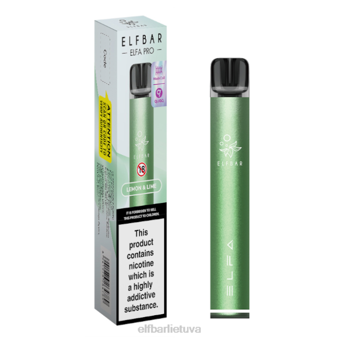 elfbar elfa pro pod rinkinys – įkraunamas 24L276 Twilight green + citrinos ir laimo iš anksto užpildyta ankštis