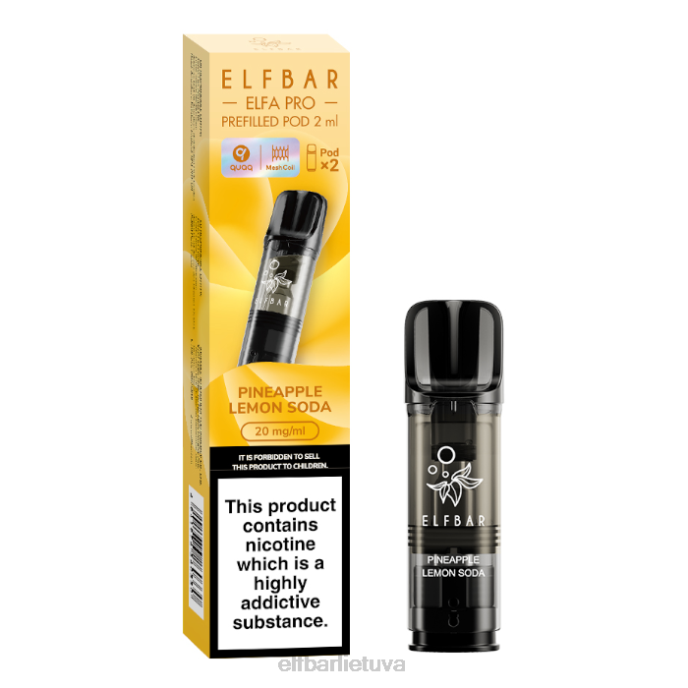 elfbar elfa pro užpildytos ankštys - 20 mg - 2 vnt 24L296 ananasų citrina qi