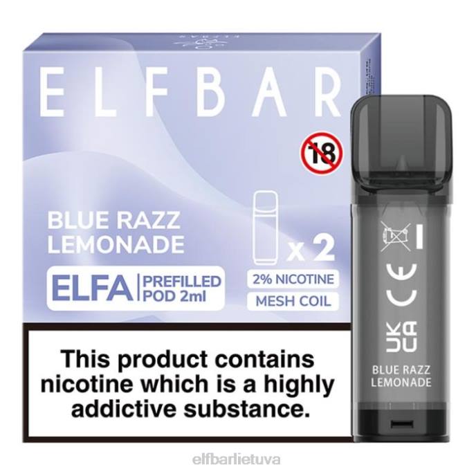 elfbar elfa užpildyta ankštis - 2ml - 20mg (2 pakuotės) 24L2106 mėlynių