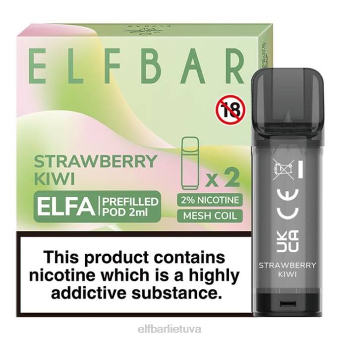 elfbar elfa užpildyta ankštis - 2ml - 20mg (2 pakuotės) 24L2107 braškių kivi