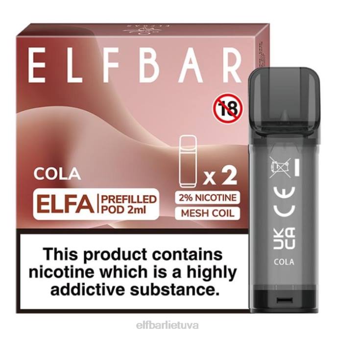 elfbar elfa užpildyta ankštis - 2ml - 20mg (2 pakuotės) 24L2109 kolos