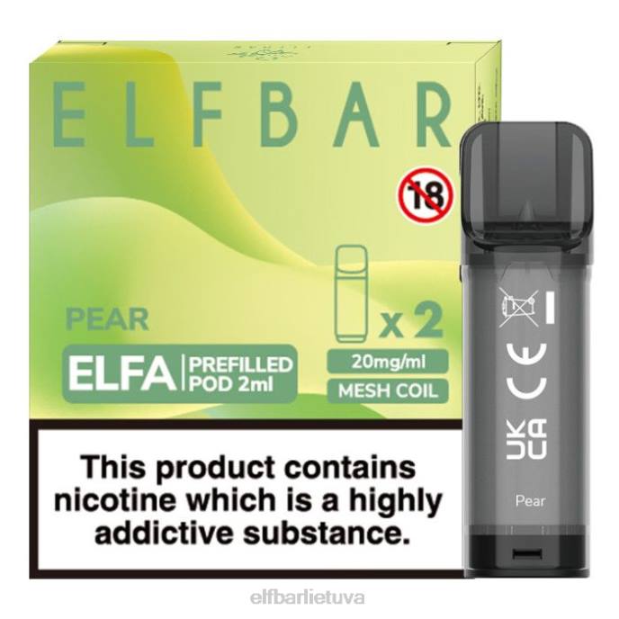 elfbar elfa užpildyta ankštis - 2ml - 20mg (2 pakuotės) 24L2123 kriaušė