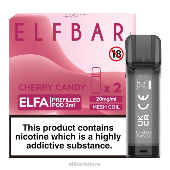 elfbar elfa užpildyta ankštis - 2ml - 20mg (2 pakuotės) 24L2131 vyšnių saldainiai