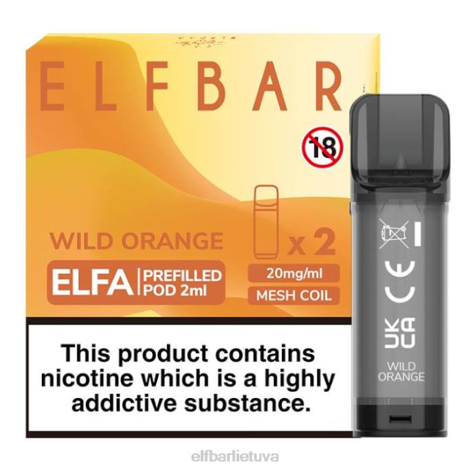 elfbar elfa užpildyta ankštis - 2ml - 20mg (2 pakuotės) 24L2133 laukinis apelsinas