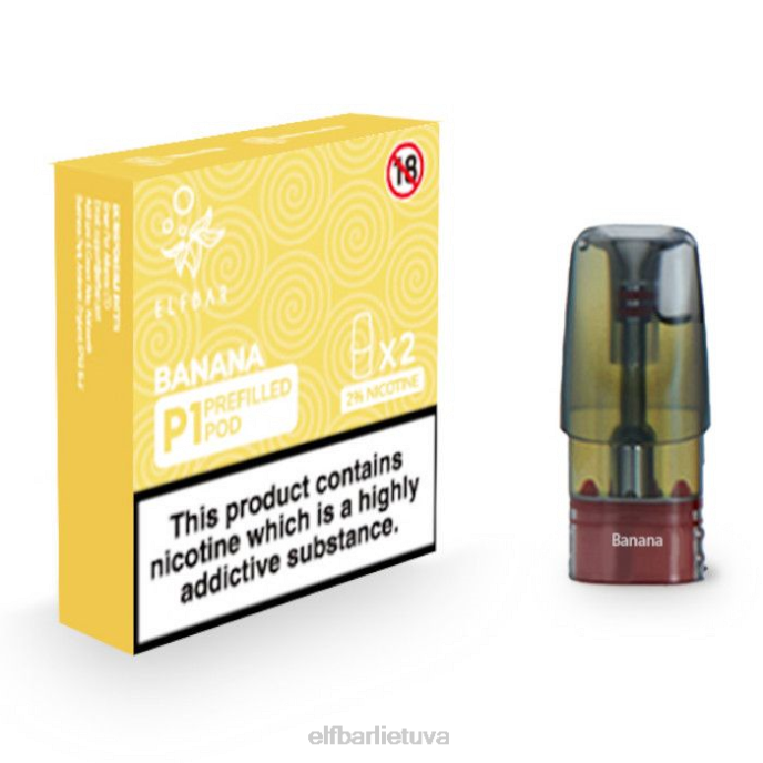 elfbar mate 500 p1 užpildytų ankščių - 20 mg (2 pakuotės) 24L2143 bananas