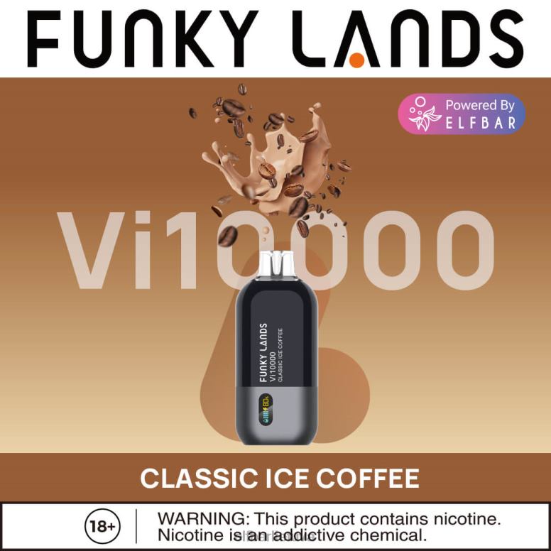 ELFBAR Funky Lands geriausio skonio vienkartinė vape vi10000 ledinė serija klasikinė ledinė kava 6FJ44155