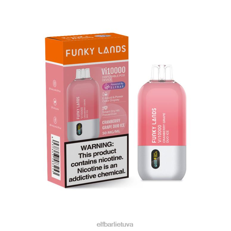 ELFBAR Funky lands geriausio skonio vienkartinė vape vi10000 vynuogių serija alavijo vynuogių 6FJ44149