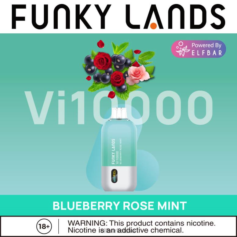 ELFBAR funky lands vienkartiniai vape vi10000 puffs mėlynių rožių mėtų 6FJ44163