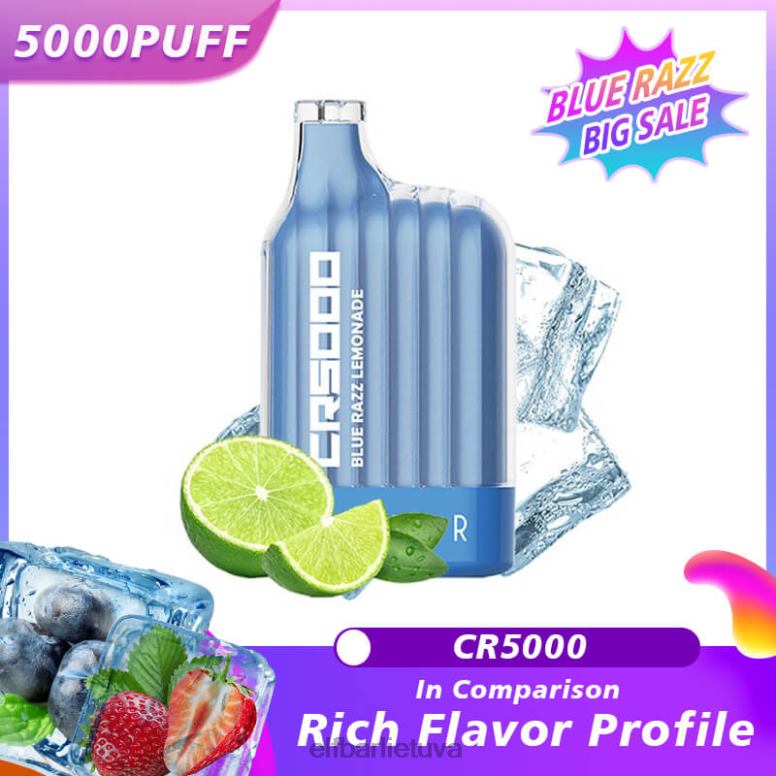 ELFBAR geriausio skonio vienkartiniai vape cr5000 blue razz mėlynas razz limonadas 6FJ4419