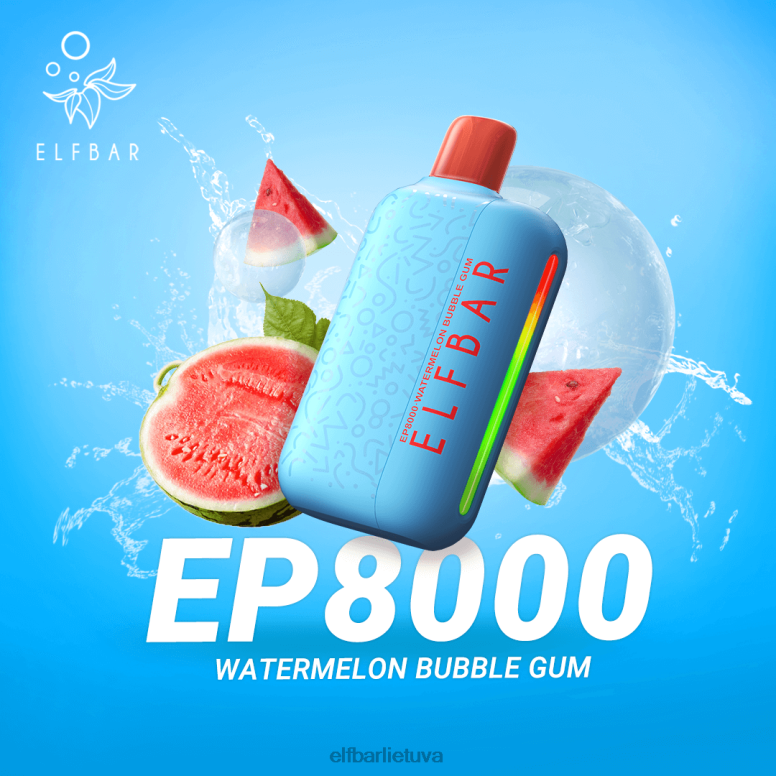 ELFBAR vienkartiniai vape nauji ep8000 pūstukai arbūzinė guma 6FJ4466