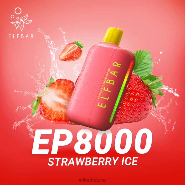 ELFBAR vienkartiniai vape nauji ep8000 pūstukai braškių ledų 6FJ4476