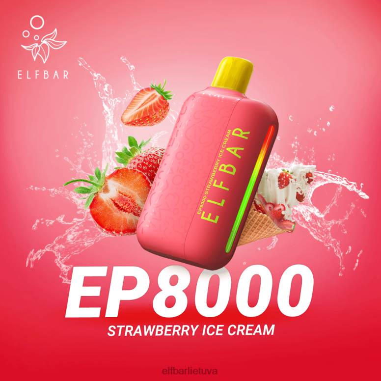 ELFBAR vienkartiniai vape nauji ep8000 pūstukai braškiniai ledai 🍦 6FJ4475