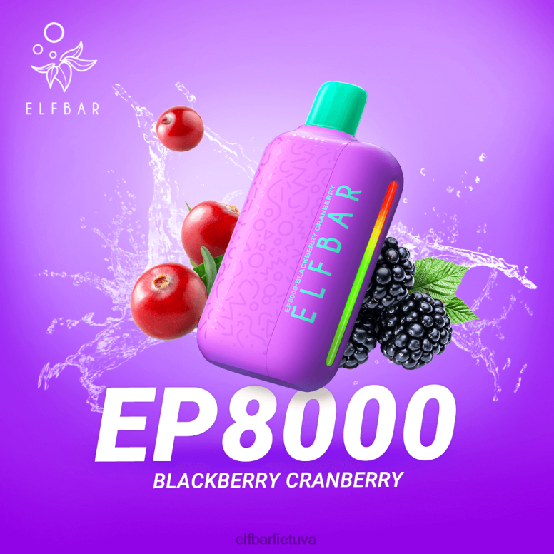 ELFBAR vienkartiniai vape nauji ep8000 pūstukai gervuogių spanguolių 6FJ4467