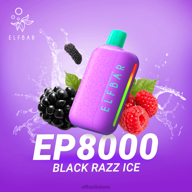 ELFBAR vienkartiniai vape nauji ep8000 pūstukai juodas razz ledas 6FJ4470