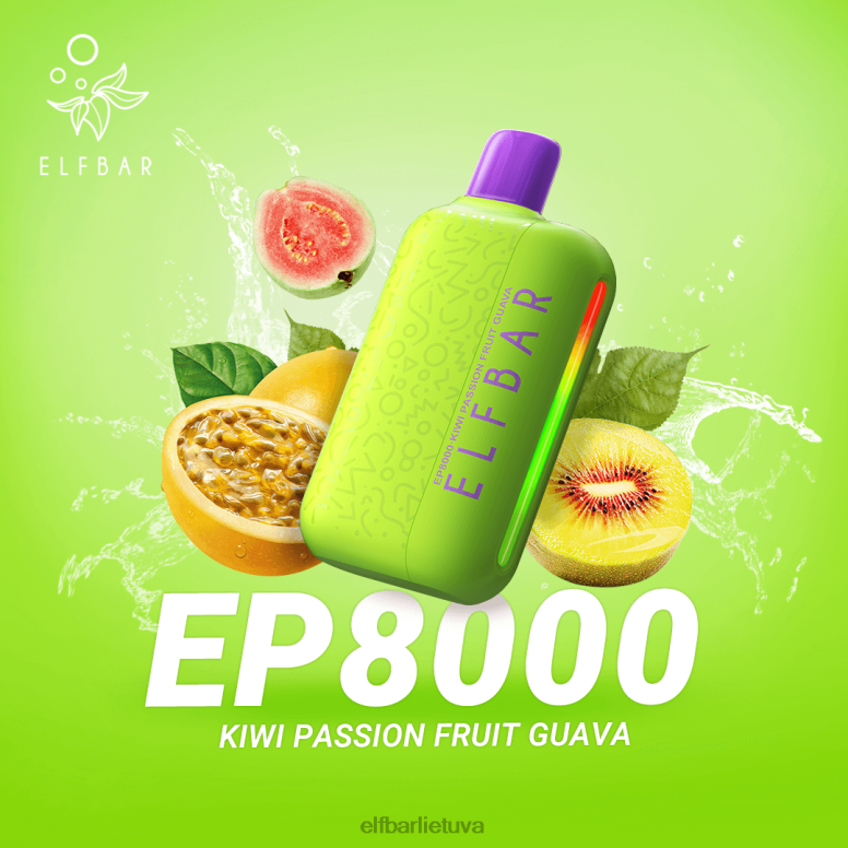 ELFBAR vienkartiniai vape nauji ep8000 pūstukai kivi pasifloros gvajava 6FJ4460