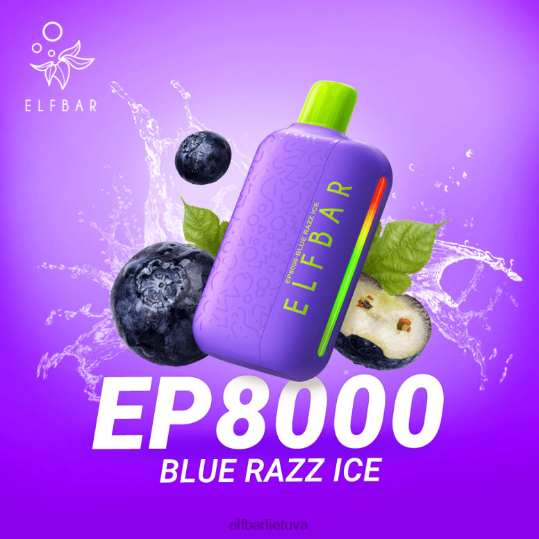 ELFBAR vienkartiniai vape nauji ep8000 pūstukai mėlynas razz ledas 6FJ4465