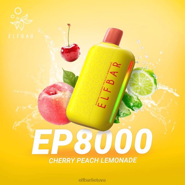 ELFBAR vienkartiniai vape nauji ep8000 pūstukai vyšnių persikų limonadas 6FJ4458