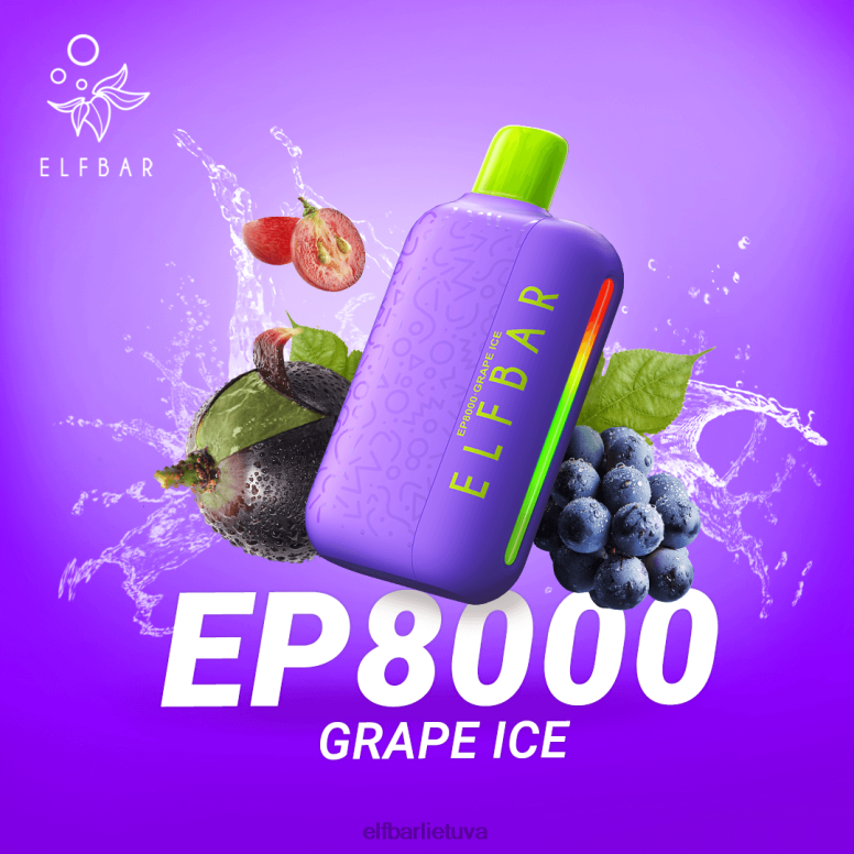 ELFBAR vienkartiniai vape nauji ep8000 pūstukai vynuogių ledas 6FJ4459