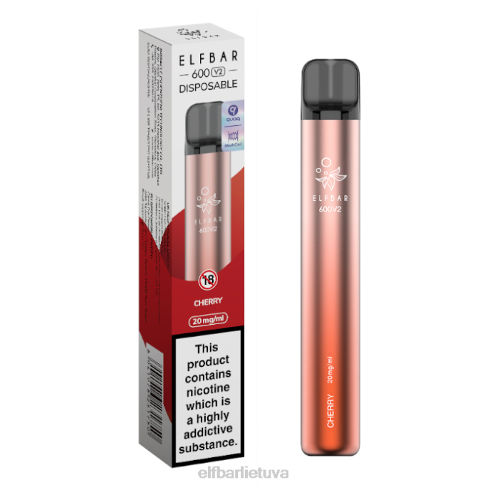 elfbar 600v2 vienkartinis vape - 20mg 24L25 vyšnia